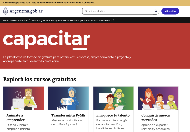 Capacitar: la nueva plataforma del Gobierno Nacional para fortalecer el ecosistema emprendedor y PyME